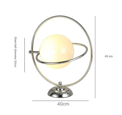 Retro Glass Moon Table Lamp Vintage Orbit Bedside Light