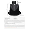 Women’s Black Leather Backpack Bag