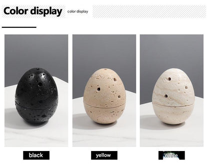 Natural Marble Incense Burner Egg Shape