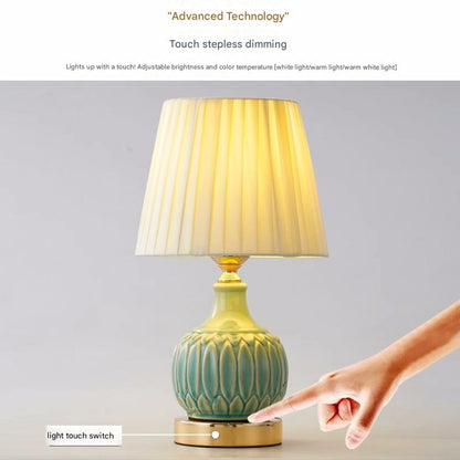 Touch control ceramic scandinavian table lamp