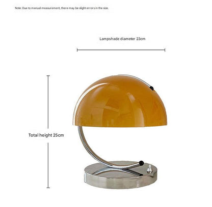 Yellow Glass Table Lamp Vintage Bauhaus Pudding Lamp