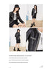 Women’s Leather Jacket with Chain Trim and Tweed Edge