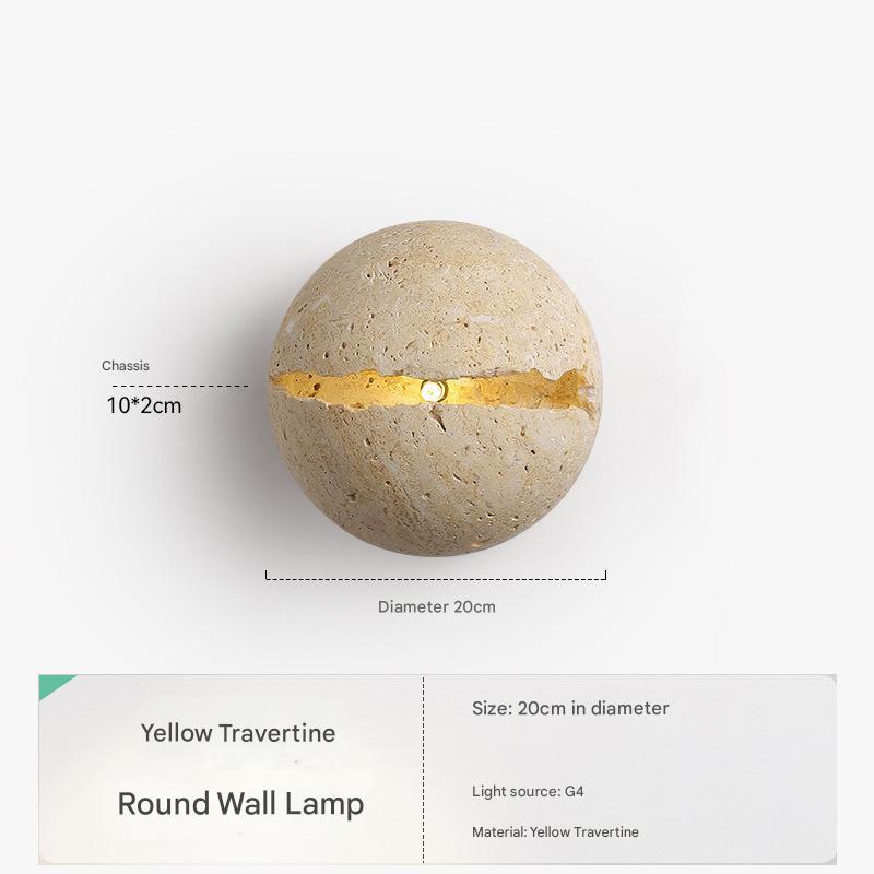 Wabi-Sabi Cave Stone Wall Lamp Nordic Yellow Light Fixture