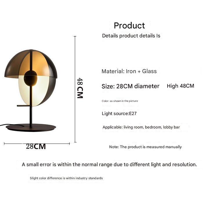 Nordic Postmodern Smoked Glass Table Lamp