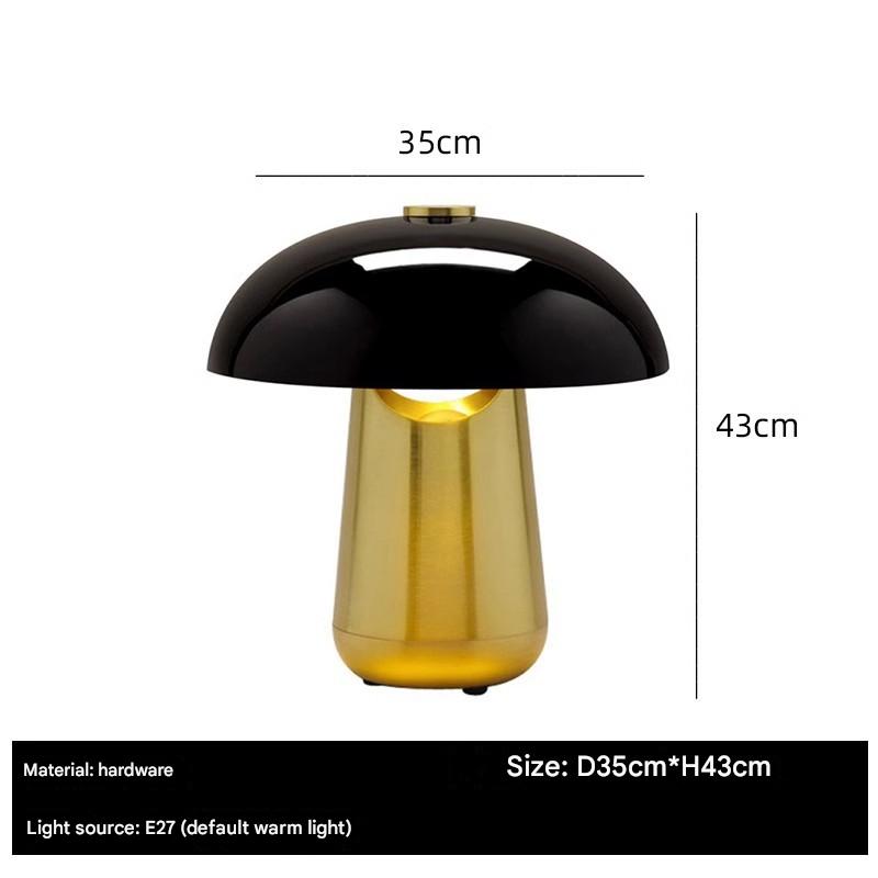 Black and Gold Modern Table Lamp Mushroom Light