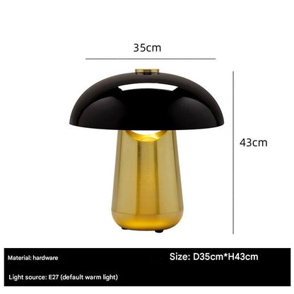 Black and Gold Modern Table Lamp Mushroom Light