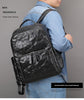 Genuine Black Leather Men’s Backpack with Trolley Sleeve