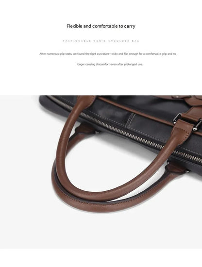 Leather Business Travel Shoulder Bag