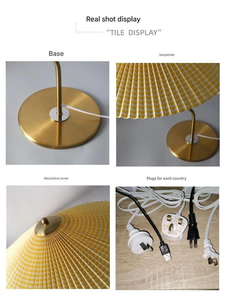 Retro s-shaped petal pleated table lamp