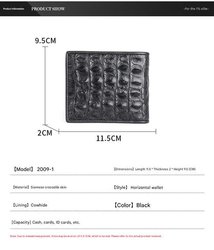 Men’s Genuine Crocodile Leather Bifold Wallet