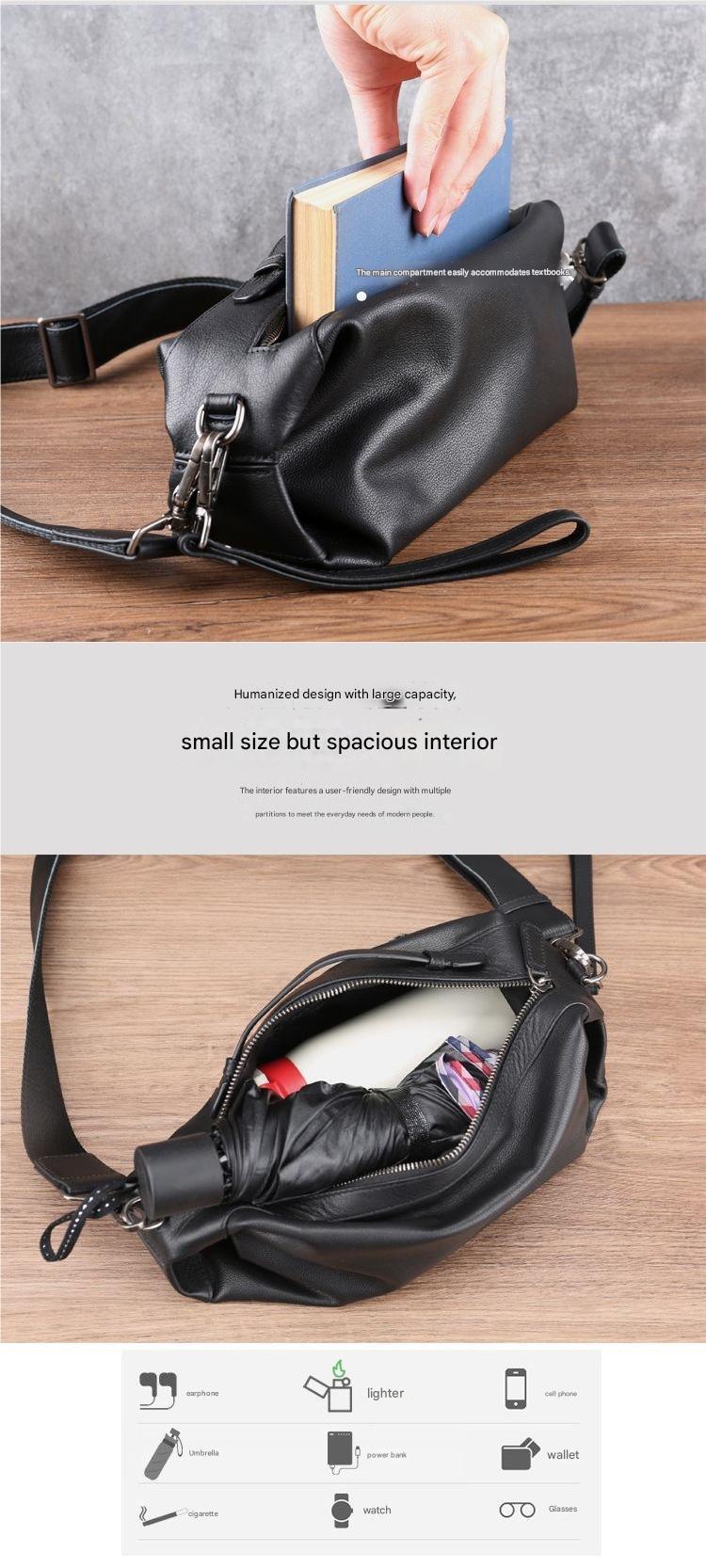 Men’s Full-Grain Cowhide Crossbody Chest Bag