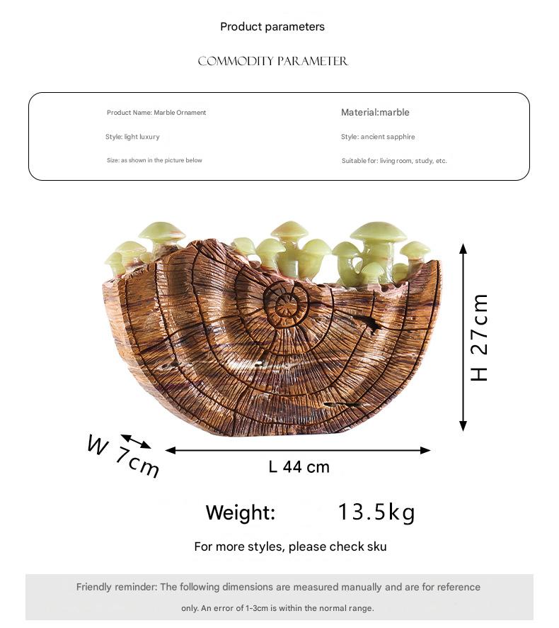 Natural Jadeite Mushroom Marble Ornament