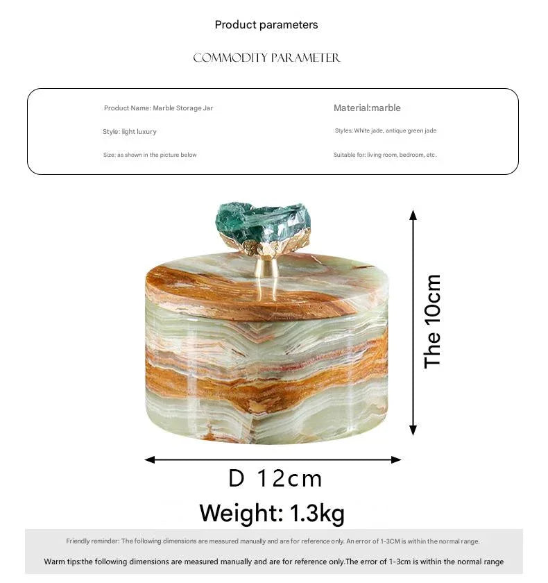 Natural Marble Jade Jewelry Storage Jar