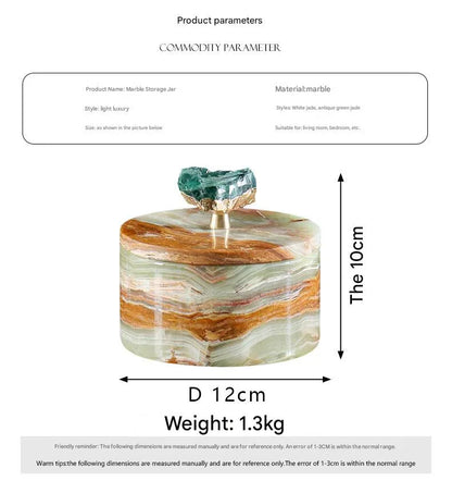 Natural Marble Jade Jewelry Storage Jar