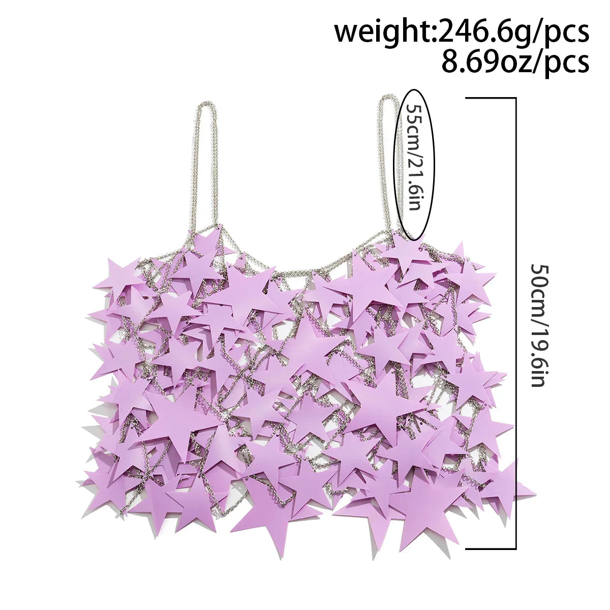 Pink Star Sequin Chain Mesh Festival Outfit Set