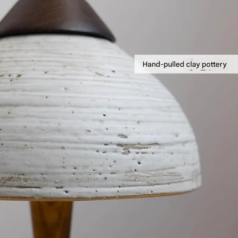 Ceramic wood wabi sand table lamp for home