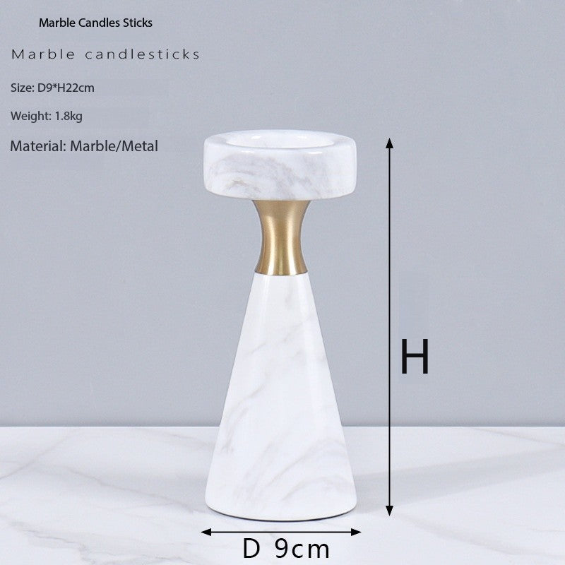 Luxury Marble Candlestick Holder with Gold Accent