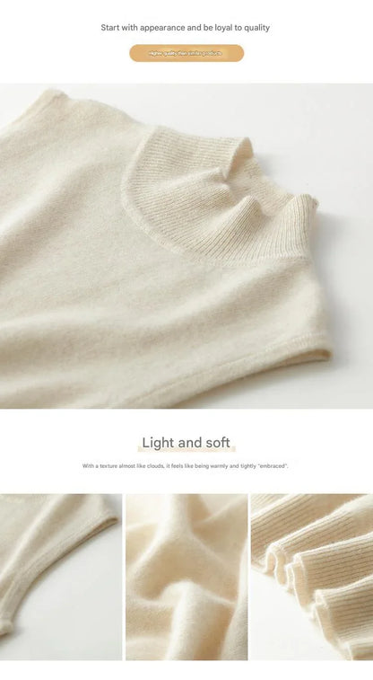 Women's Real Cashmere Sleeveless High-Neck Vest