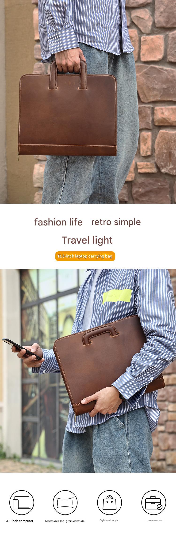 Leather Organizer 13.3-Inch Business Portfolio Case