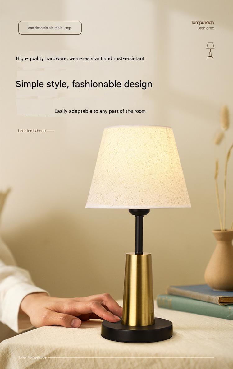 Nordic pleated fabric bedside table lamp
