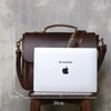 Leather messenger bag briefcase for men