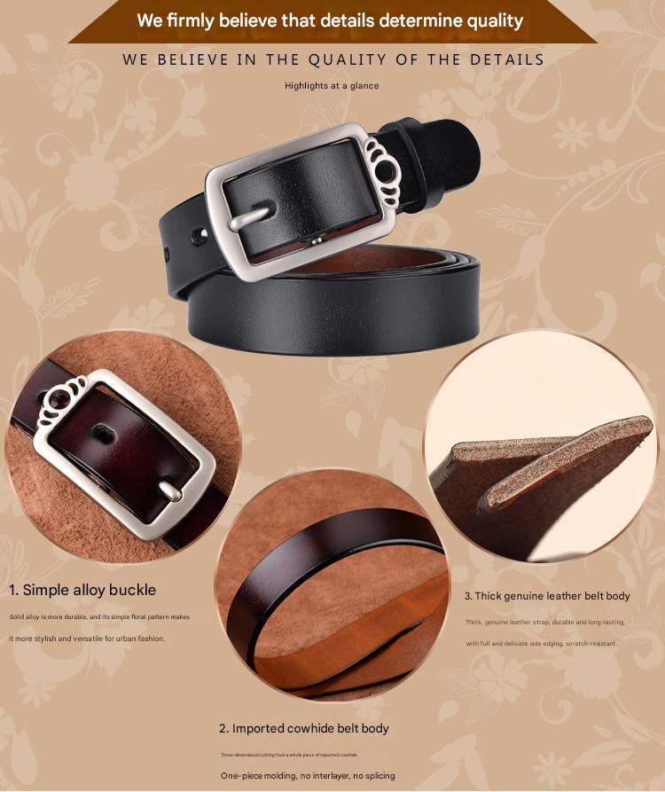 women’s genuine leather retro belt