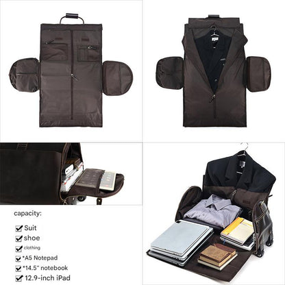 Crazy Horse Leather Trolley Garment Duffel