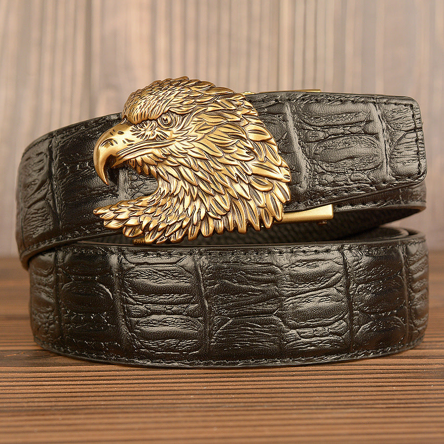 Men’s Full Grain Leather Belt with Eagle Buckle