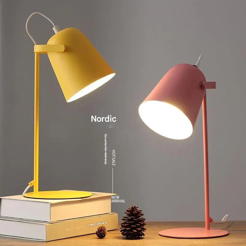 Nordic metal study desk lamp for bedrooms