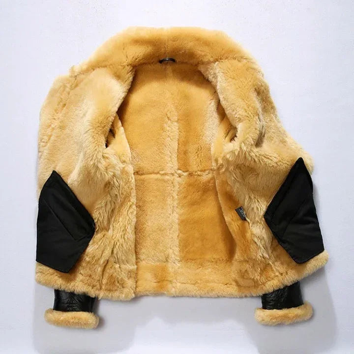 Mens Shearling Leather Aviator Jacket