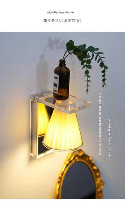 Italian vintage acrylic bedside wall lamp
