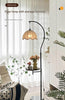 Vintage arc floor lamp with storage shelf