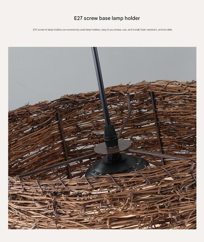 Bamboo woven pendant ceiling light shade