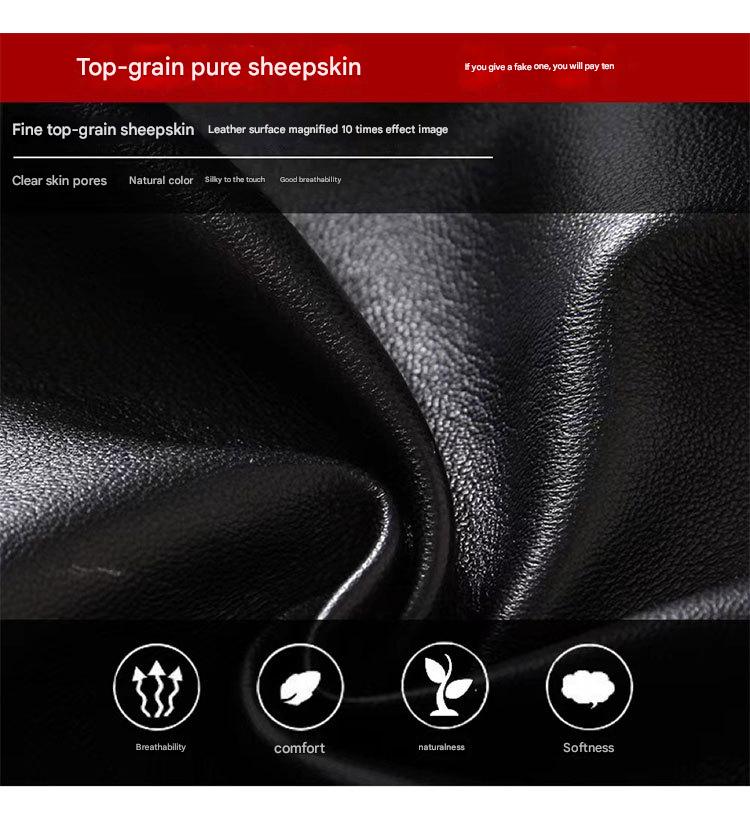 High waisted black sheepskin a line skirt