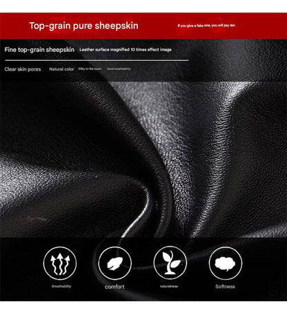 High waisted black sheepskin a line skirt