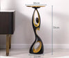 Black and Gold Moon Floor Lamp Sculptural Resin Light Black With Tray