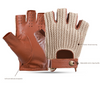Half finger leather driving gloves