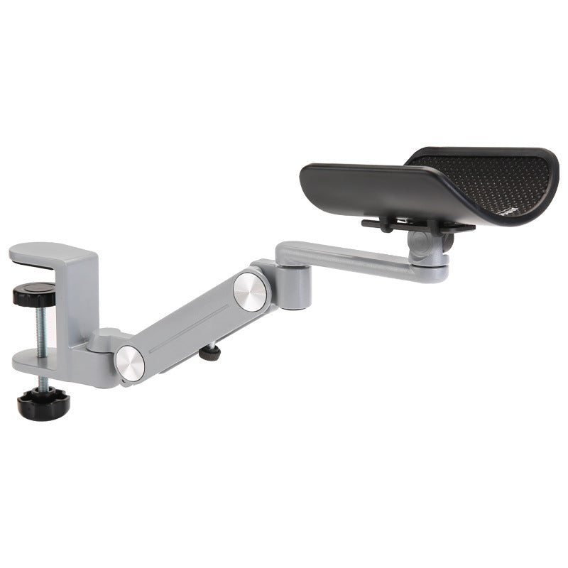 Aluminum alloy wrist rest with silver joints and black cradle