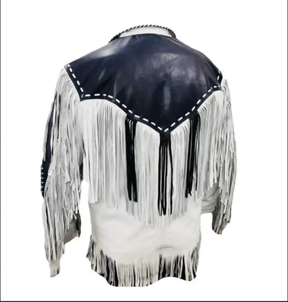 American Indian Leather Jackets Fringes Beaded