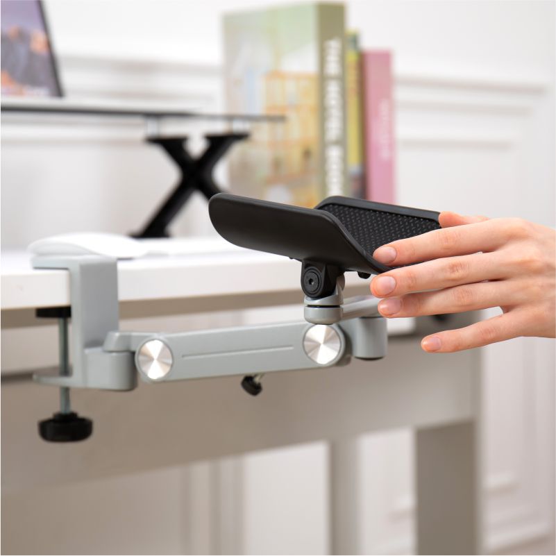 Arm support extension bracket with height and angle control