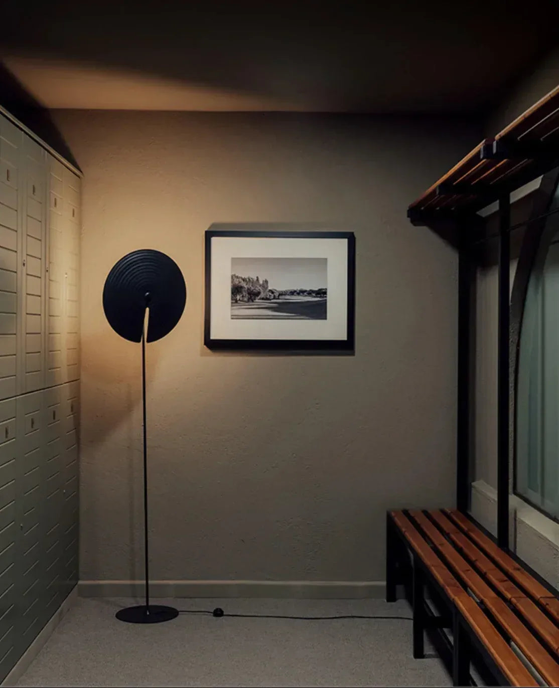 Art Deco Modern Floor Lamp with Angled Disc Shade