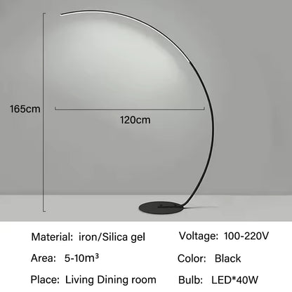Half Moon Arc Floor Lamp Modern Boho Curved Lighting