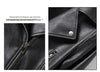 Women’s Leather Bomber Jacket Moto Style Zip Belted