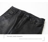 Women’s Leather Capri Pants Cropped Flared with Tassel Hem