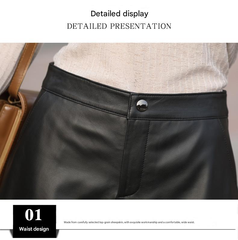 Women’s Black Leather High Waisted Shorts