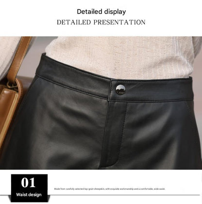 Women’s Black Leather High Waisted Shorts