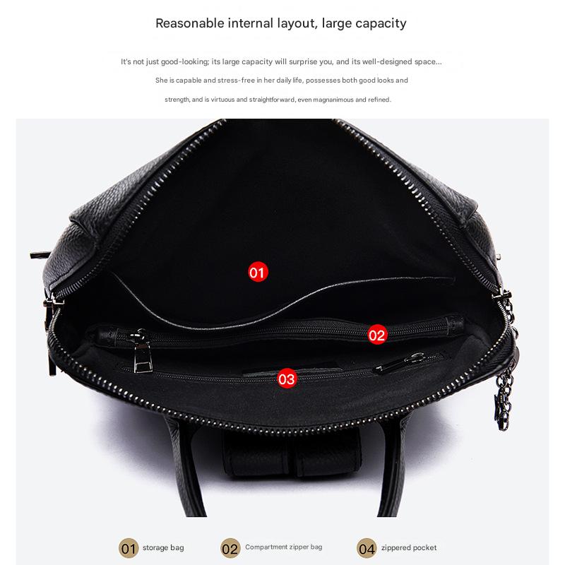 Women’s Black Leather Backpack Bag