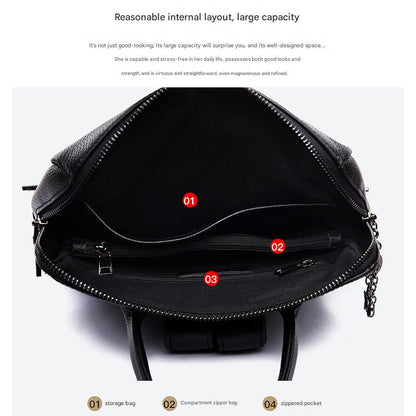 Women’s Black Leather Backpack Bag