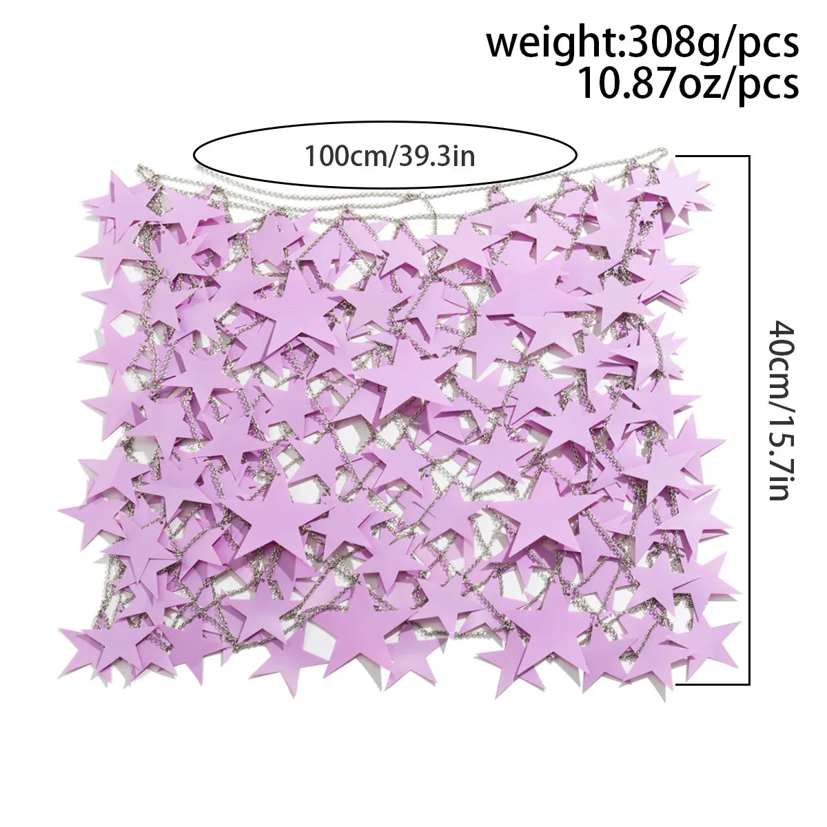 Pink Star Sequin Chain Mesh Festival Outfit Set