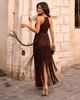 Fringe halter tassel party dress